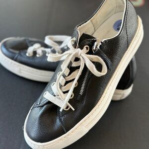 Paul Green Black Leather Sneakers